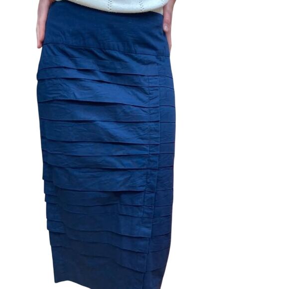 Cooper by Trelise Scrunch & Judy Armada Navy Cotton Pencil Skirt Size 6 - Picture 4 of 4